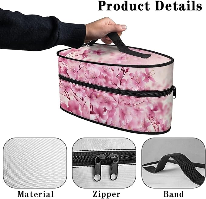 Rchsmod Butterfly Cherry Blossom Print Steam Iron Case Lightweight Travel Steamer Carrying Case Iron Storage Bag Iron Accessories, Case Only