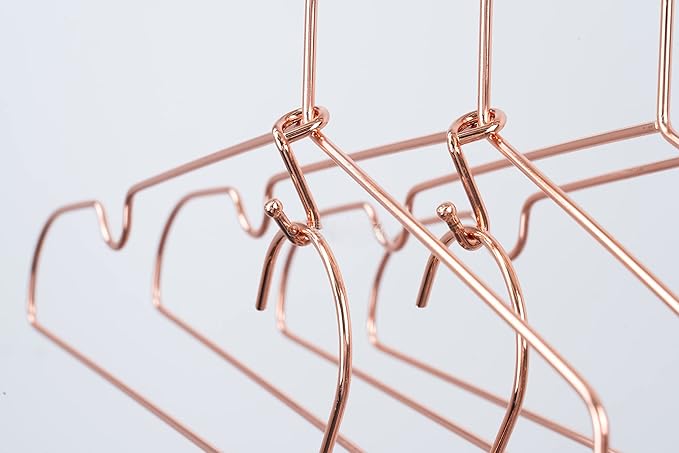 Clothes Hanger 72Pcs Connector Hooks Stable Hanger Rose Gold Metal Outfit Hangers Extender Clips Mini Cascading Hanger Hooks