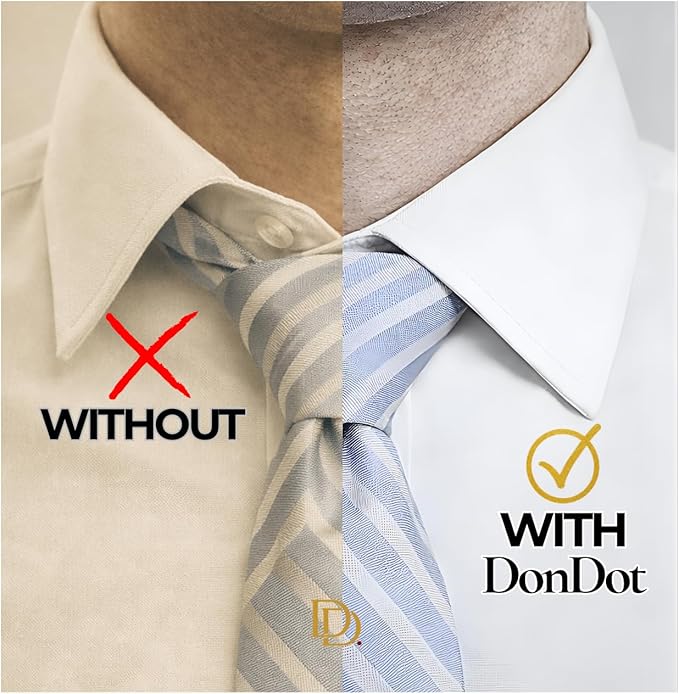 Adhesive Collar Stay Dots for Dress Shirts, Invisible Collar Support, Fabric-Safe, No-Sew Alternative to Collar Stays, Don Dots All-Day Hold
