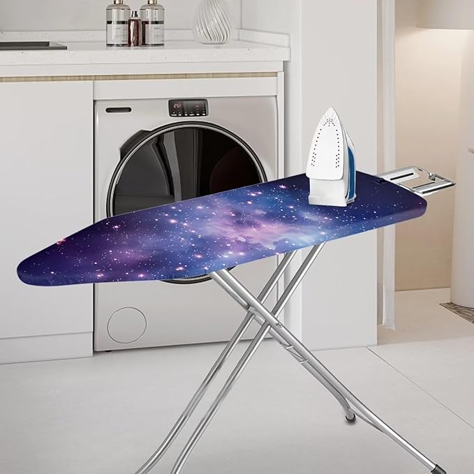 Starry Sky Standard Ironing Board Cover with Elastic Edge & Adjustable Fastener Stain Resistant Easy-Fit Ironing Replacement Cover Fit for 15" x 54" Boards