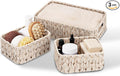 GRANNY SAYS Wicker Baskets for Storage, Wicker Storage Basket for Organizing, Small Woven Baskets, Waterproof Basket for Vanity, Home Decor, 3-Pack