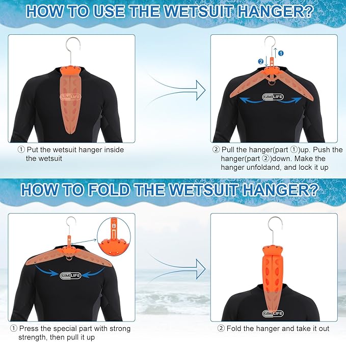 Wetsuit Hanger, Gimilife Surfing & Scuba Diving Accessory, Perfect to Dry Wetsuit Drysuit Life Jacket or BCD, Quick Dry Foldable & Vented Dryer for Wetsuite Dry Suit（1 PCS ）