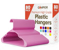 Pink Plastic Hangers 80 Pack– Heavy-Duty Plastic Hangers Slim and Space-Saving, Durable and Lightweight PP with Non-Slip Shoulder Notches for Slip Dresses, Suits, Jackets & Camisoles