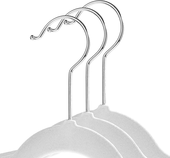 Casafield 50 Ivory Velvet Suit Hangers - Space-Saving Non-Slip Clothes Hanger