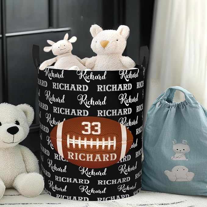 Custom Name Laundry Basket, Personalized Collapsible Laundry Hamper with Name for Bathroom Bedrooms, Customized Dirty Clothes Hamper Storage Basket Gifts for Kids Boys Girls Baby Men Women