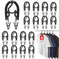 15 Pcs Travel Hangers with 30 Clips Portable Foldable Travel Hanger Organizer, Plastic Cruise Ship Essentials Clothes Hanging Rack Folding Hangers for Traveling Camping Flying RV Europe Suitcase Black