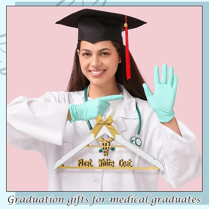 First White Coat Hanger Medical Student Graduation Gift for Pharmacist New Doctor PhD Gift White Coat Ceremony Med School Graduation Congratulation Favor