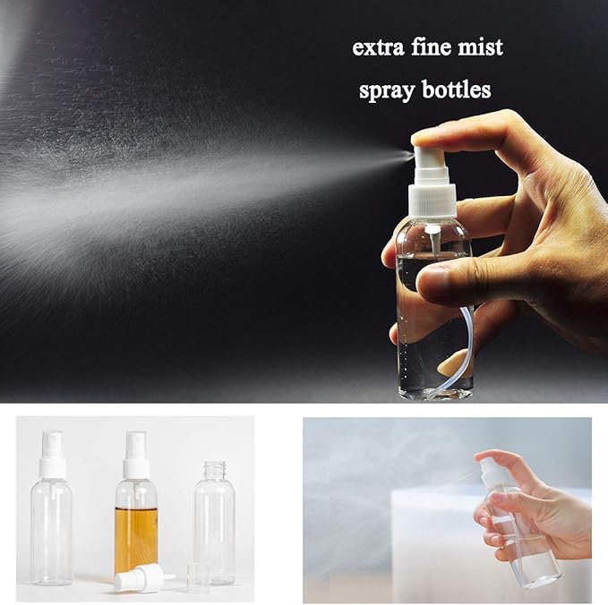 ZEJIA 6 Pack Small Spray Bottle, 2.7oz/80ml Travel Spray Bottle, Empty Fine Mist Spray Bottles, Refillable Mini Spray Bottles with Labels