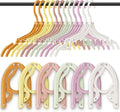 12 Pcs Travel Hangers Cruise Ship Essentials Foldable Portable Plastic Vacation Hangers Non Slip Clothes Drying Rack Travel Accessories for Dormitory School Hotel Laundry (Lively Color)