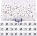 Swpeet 150Pcs White【 Sizes XS 】 Plastic Clothes Hanger Size Markers Color-Coding Hanger Sizes Hangers Tags Marker Garment Size for Wire Hangers Clothing Hangers with Storage Box