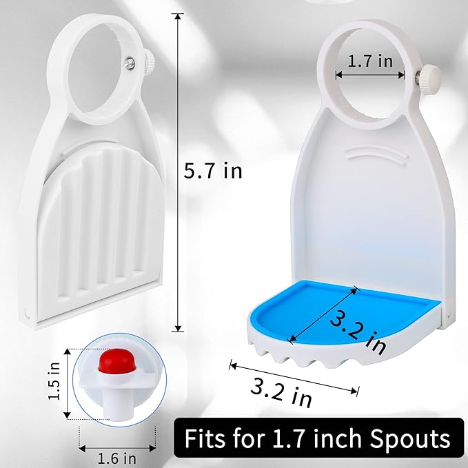2 Pcs Laundry Detergent Cup Holder Fabric Softener Drip Catcher Soap Holder Tray Cup Stand Container Laundry Soap Station Organizer White