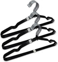 ‌Stainless Steel Heavy Duty Hangers - Non-Slip Rubber Coated, Space Saving Ultra Thin Design for Coats, Pants & Dresses (24 Pack, Black)