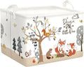Forest Animals Laundry Hamper Woodland Tree Large Storage Basket Parents Organizer Kids Clothes Toy Bins for Bedroom, Bathroom, Fox, 36L