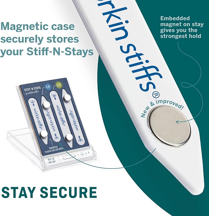 Würkin Stiffs Plastic Magnetic Collar Stays As Seen on Shark Tank | Stiff-N-Stays Collar Inserts