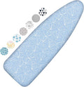 Ironing Board Cover and Pad, 18x49 Extra Wide Thick Iron Padding, Scorch & Stain Resistant Ironing board cover, Heavy Duty Iron Board Padded with Adjustable Fasteners Durable Elastic Edge, Sky Blue
