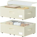 Under Bed Storage with Wheels, No Assemble Required 10 inches height Under Bed Storage bins,Large capacity Rolling Underbed Shoe Storage containers，dorm underbed storage drawers