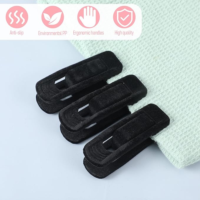Black Velvet Hangers Clips, 80 Pack Strong Finger Clips Velvet Pants Hanger Velvets Clip Skirt Hanger Clip for Thin Velvets Clothes Suit Hangers