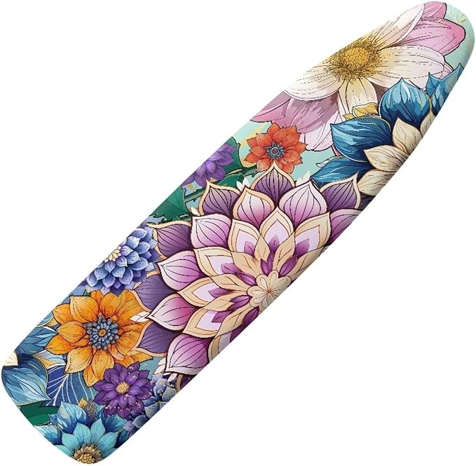 Flashideas Hippie Flower Ironing Board Cover with Thick Padding Fits Standard Size Elasticized Edges Home Decorations Easy to Install