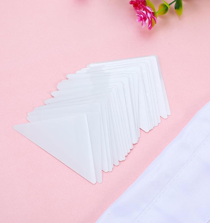 120 Pcs Dress Shirt Collar Inserts, Plastic Collar Stays for Polo Shirts Self-Adhesive Inserts for Dress Shirts, No Curl Triangle Anti-Warping Edge Suitable for Men & Women Casual & Formal Wear