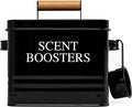 Calindiana Modern Farmhouse Metal Laundry Scent Booster Beads Dispenser Container with Scoop for Laundry Room Decor and Accessories and Space Saving Laundry Room Organization and Storage, Black