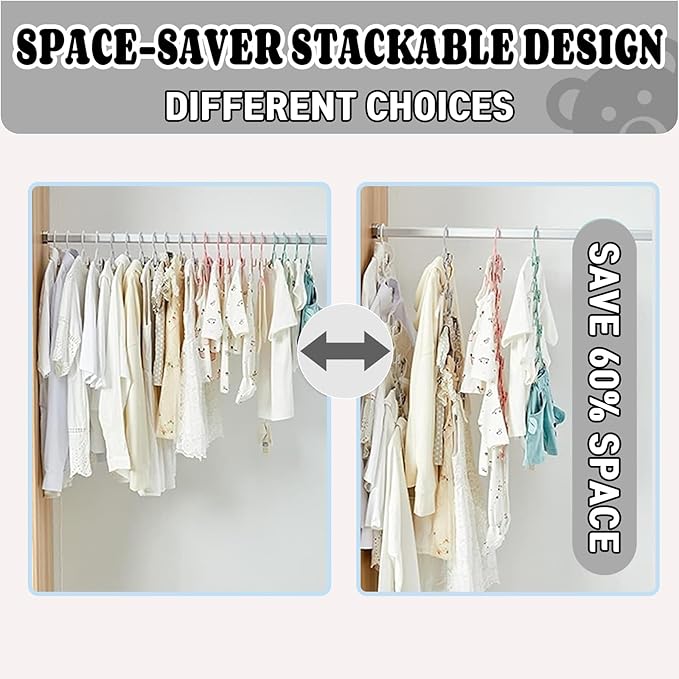HGYZE Kid Hangers for Closet 50pcs, Grey Infant Clothes Hanger 11-14" Adjustable Plastic Baby Coat Perchas with Bear Hook, Non-Slip Children Outfit Hangars for Girl Boy Toddler Newborn Teen Clothing