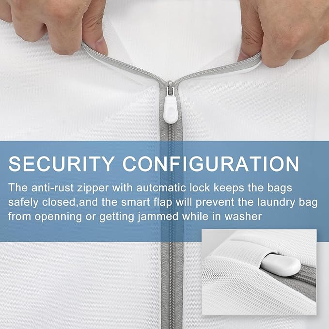 Muchfun 3Pcs Durable Fine Mesh Laundry Bags for Delicates 16 x 20 Inches (3 Large)