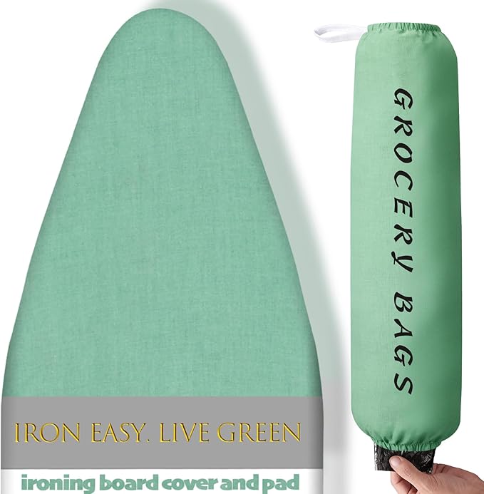 BNDX Ironing Board Cover and Pad 18" x 49" – Waterproof, Stain-Resistant, Ideal for Sewing Enthusiasts, Retired Seniors, Dorm Rooms – Verdant Meadow