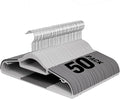 Plastic Hangers 50 Pack, 16.5 in Heavy Duty Clothes Hangers with 360° Swivel Hook, Non-Slip Bar & 0.2" Ultra-Slim Space-Saving Organizers for Coats, Pants, Suits, Shirts, Light and Dark Gray