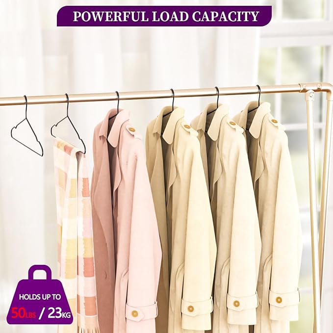 60Pack Heavy Duty Metal Hangers+10 Clothes Pins, Thickened and Reinforced Black Metal Hangers, Weight Capacity 50 lbs, Heavy Duty Hanger for Coats, Suits, Shirts, Dresses