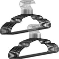 20 Pack Rubber Coated Metal Clothes Hangers, 16-Inch Non-Slip Slim Coat Suit Hangers, Space Saving Metal Hangers with Notches for Dress, Camisole, Shirts