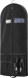 Travel Garment Bag with Zipper Pocket, Suit Bag for Suits, Dresses, Coats