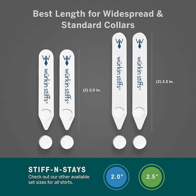 Würkin Stiffs Plastic Magnetic Collar Stays As Seen on Shark Tank | Stiff-N-Stays Collar Inserts