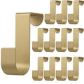 Hotop 12 Pcs Over The Cabinet Drawer Door Hooks 1.12 Inch for Hanger in The Cabinet Decoration Hooks Sturdy Metal Z Shaped Hanger Peg for Bathroom Clothes Towel(Gold)