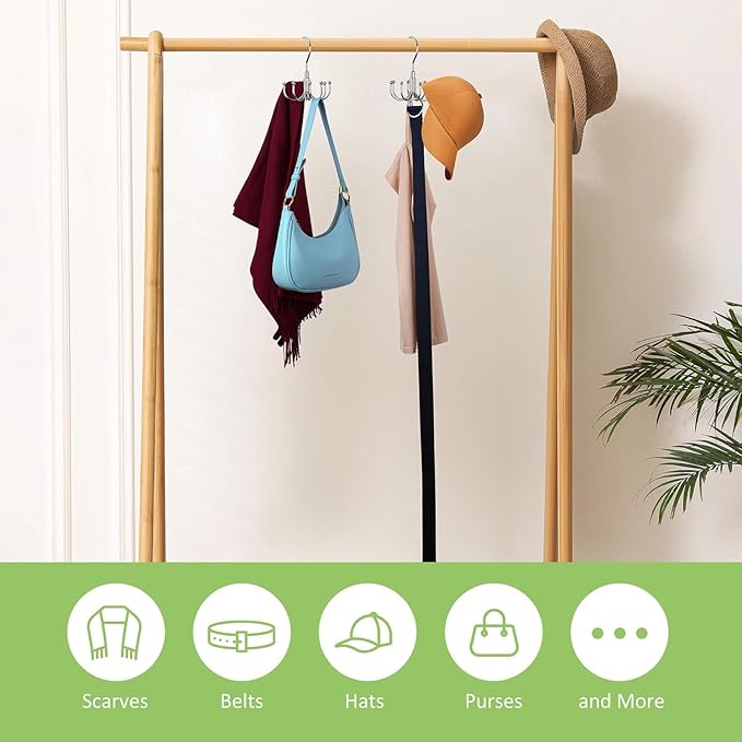 2 Pack Tank Top Hanger, Rotatable Bra Hanger for Closet, Max 24 Capacity Metal Tank Top Holder Storage Space Saving Sport Bra Organizer, Silver