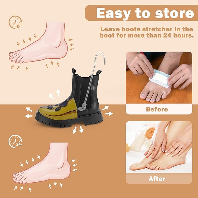 Boot Stretcher Men Women, Leather Shoe Stretcher for Thick Feet and Wide Feet, Adjustable Boot Widener Expander