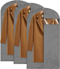 Garment Bag for Storage, Travel, and Dustproof, 40, 48, 60 inches Long, Washable Suit Cover for T-shirts, jackets, suits, and coats, non-woven (gray, 24" x 40"-3pcs)