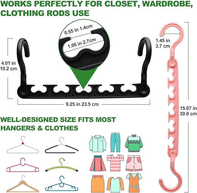 8-Pack-Closet-Organizers-and-Storage,Sturdy Organization-and-Storage-Hangers-Space-Saving for Wardrobe,Dorm-Room-Essentials for College Students Girls Smart Clothes Hanger Apartment Essentials