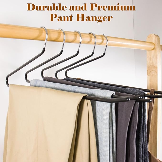 Pants Hangers,50-Pack Clothes Hangers, Non-Slip Open-Ended Pant Hanger,White Metal Hangers Design for Jeans,Slacks,Scarf (White)