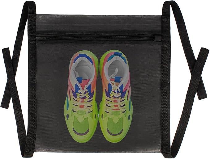 Shoe Dryer Bag: Laundry Bags Mesh Wash Bags - Laundry Shoes Bag For Washer And Dryers - Sneaker Dryers Bag - Door Shoe Net With Elastic Straps 15.7" X 15.7" Black(1 Pack)