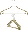 MAWA by Reston Lloyd Silhouette Series Non-Slip Space Saving Clothes Hanger with Bar & Hook for Pants and Skirts, Style 41/FRS, Set of 5, Gold