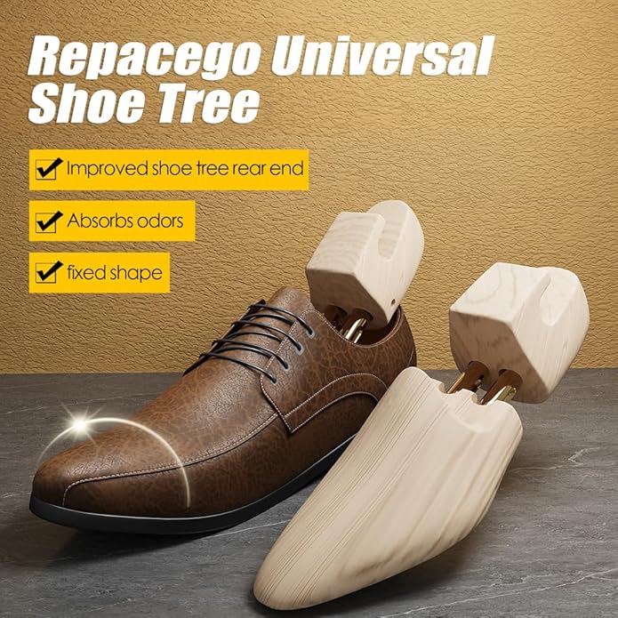 Wooden Shoe Tree for Men Women, Shoe Trees for Sneakers Leather Shoe Shaper for Wide Feet
