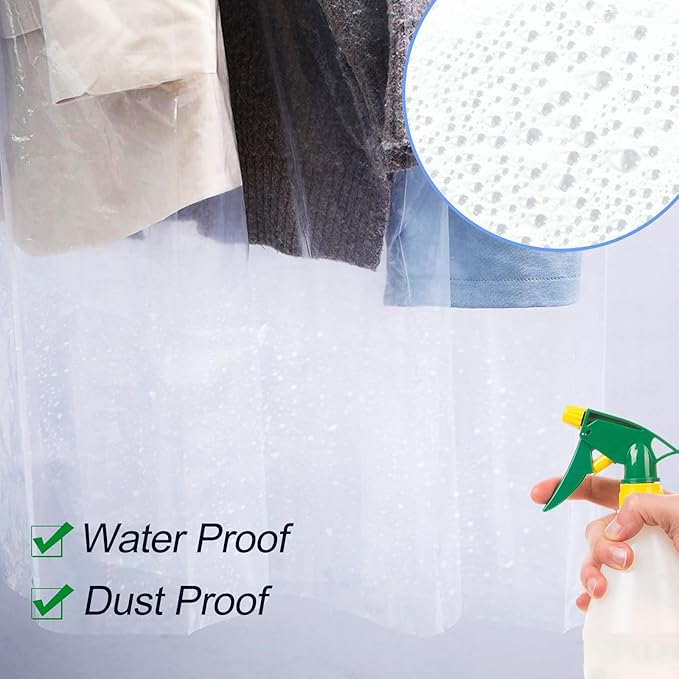 120 Pack Dry Cleaner Bags, 47 Inch Plastic Clear Dry Cleaning Bags, Garment Bags for Clothes Cover Hanging Clothes for Suits Coat Shirt Pants Home Storage