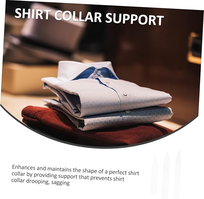 VICASKY 300pcs Transparent Shirt Collar Stays Stiffener Inserts for Dress Shirts Maintain Crisp Collars All Day for Businessmen and Formal Wear