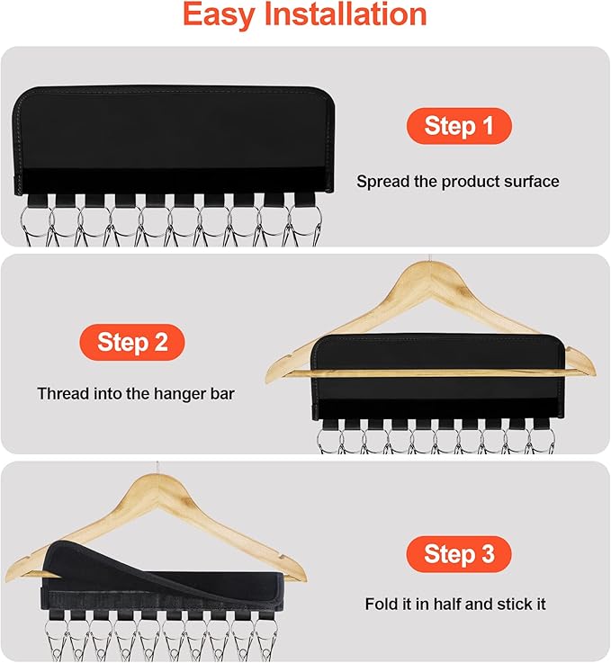 Hat Organizer Holder for Hanger & Room Closet, 1Pack Hat Rack Storage Clips, for Hang Baseball Hats Rack, Ball Caps, Winter Beanie & Accessories, Not Including Hangers & Hats (1PC Black)