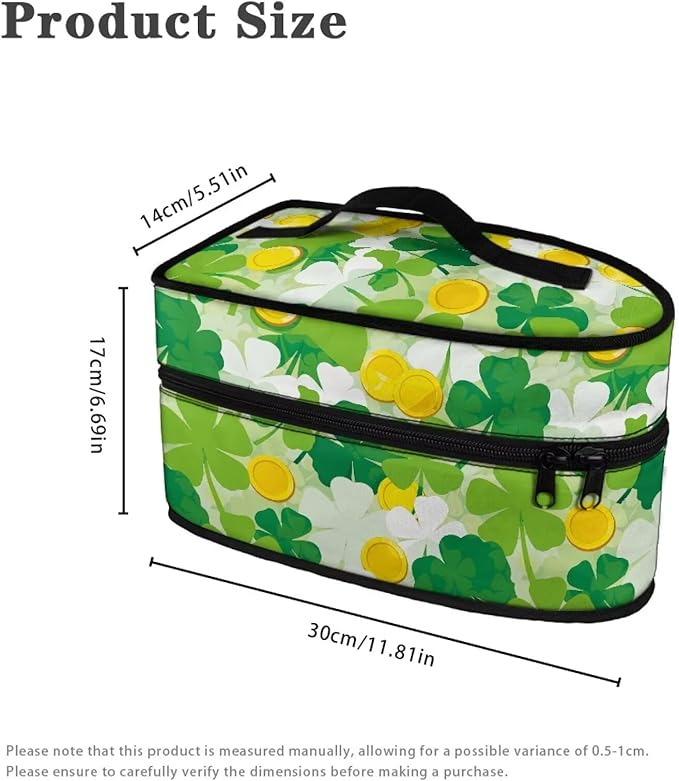 Shamrock Coin Iron Portable Storage Bag for Travel Fade Resistant Protective Carrying Compatible with Full-size Irons with Handle Zippered Bag,Case Only