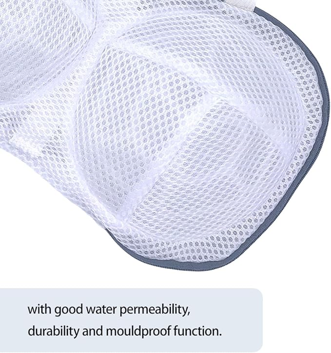 2PCS Bra Washing Bags for Laundry with Upgraded Large 3D Bracket Mesh, Lingerie Brassiere Wash Bags for Washing Machine, Underwear Storage Bag, Bra Organizer (Grey, A to C cup)