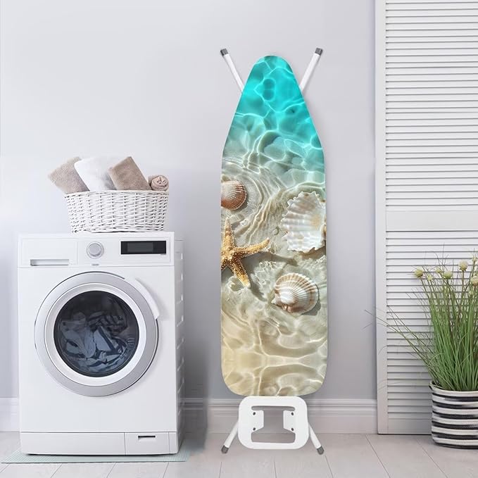 SEANATIVE Hawaii Starfish Shell Ironing Board Cover and Pad Heat Reflective Ironing Pad Cover Sea Iron Board Cover for Home Decor
