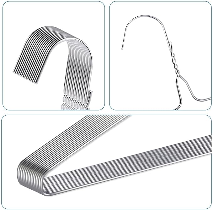 150 Pack Wire Hangers 15.9 Inch 13 Guage Metal Dry Cleaner Hangers Bulk Thin Space Saving Suit Holder for Coats, Shirts, Suits, Pants, Skirts (Silver)