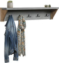 Alaterre Furniture Newport Entryway Collection – 40" Modern Industrial Wall Mounted Coat Rack with 5 Steel Double Hooks & Top Shelf – Easy Hang for Entryway, Hallway, or Mudroom (Concrete Gray)