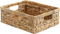 StorageWorks Pantry Baskets, Wicker Storage Baskets for Organizing, Bathroom Shelves, Pantry Organizers and Storage, Water Hyacinth, 13"L x 10¼"W x 4 ¾"H